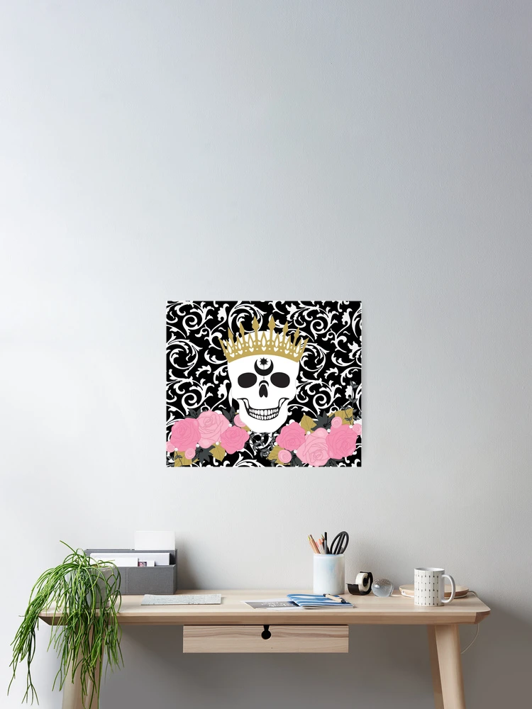 Thumbnail 2 of 3, Poster, Skull Roses designed and sold by CurlyFayeDesign.