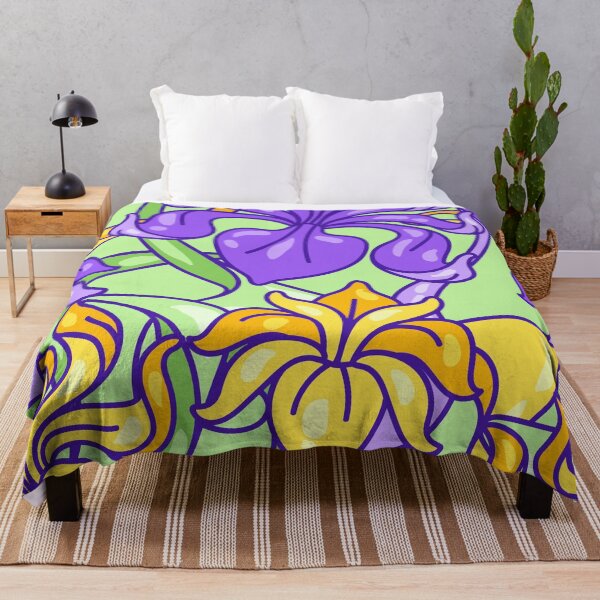 Item preview, Yellow Flowers With Purple Flowers Pattern Floral Tropical Garden Design designed and sold by Dr.YesOrNo.
