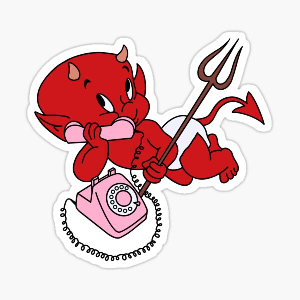 Hot Stuff the Little Devil Pink Phone Sticker