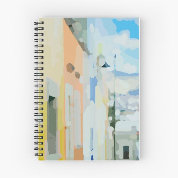 Item preview, Rainbow colored row of Mexican houses and a cotton candy sky retro mod print designed and sold by Boho Contessa.