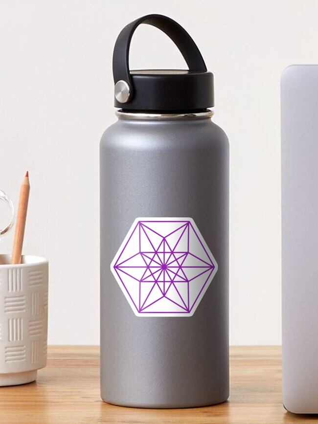 Thumbnail 1 of 3, Sticker, Sacred Geometry Cuboctahedron Vector Equilibrium Purple designed and sold by moonobendorfer.