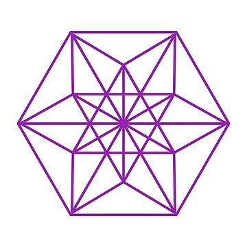Artwork thumbnail, Sacred Geometry Cuboctahedron Vector Equilibrium Purple by Morgan Obendorfer