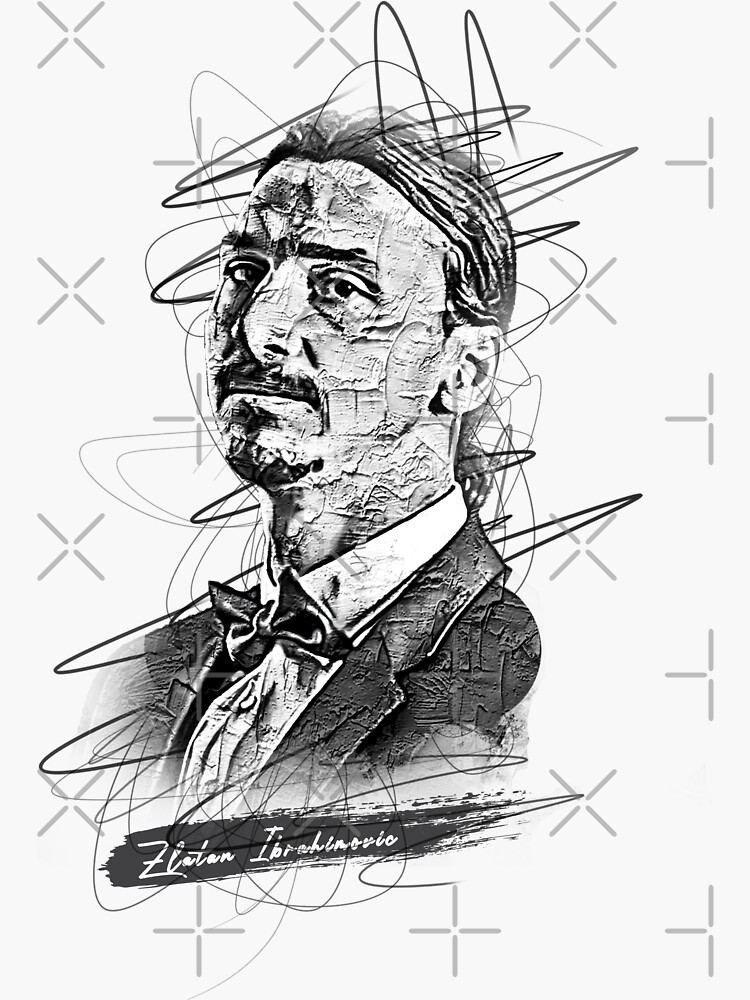 Zlatan Ibrahimovic Abstract Sketch Art Zlatan Ibrahimovic Sticker