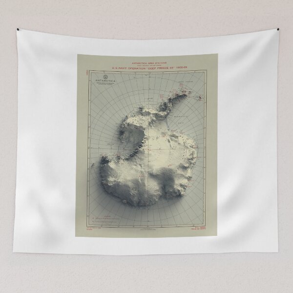 Item preview, 1968 Antarctica Relief Map 3D digitally-rendered designed and sold by ThinkAboutMaps.