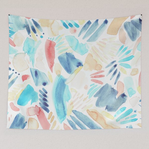 Item preview, Coastal Muddles Abstract Print designed and sold by DebsHeArtStudio.