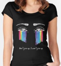 Sia the greatest - don't give up (white) Women's Fitted Scoop T-Shirt