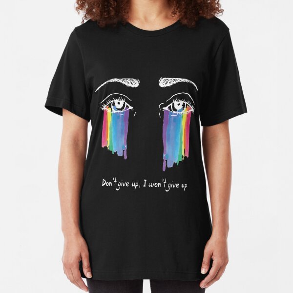 Sia the greatest - don't give up (white) Slim Fit T-Shirt
