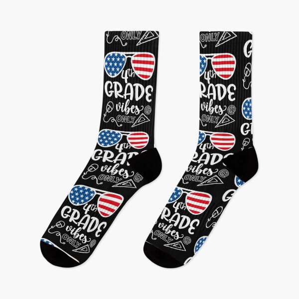 Item preview, 4th grade vibes only, USA glasses. Back to school hand lettered, first day of school Kindergarten, Teacher gift designed and sold by ShutterKapan.