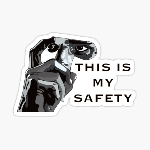 Hoot,This is My Safety, Black Hawk Down Art Noir Fan Art-Black Letters Sticker