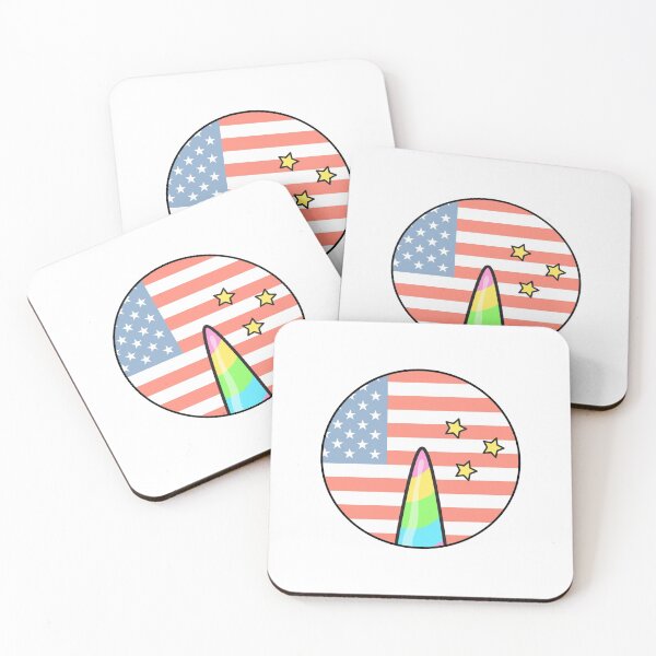 Item preview, American Flag Unicorn stars rainbow American independence designed and sold by RJuliya.