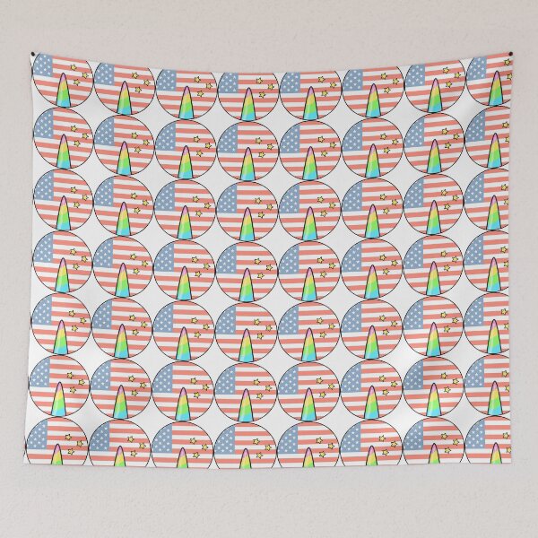 Item preview, American Flag Unicorn stars rainbow American independence designed and sold by RJuliya.