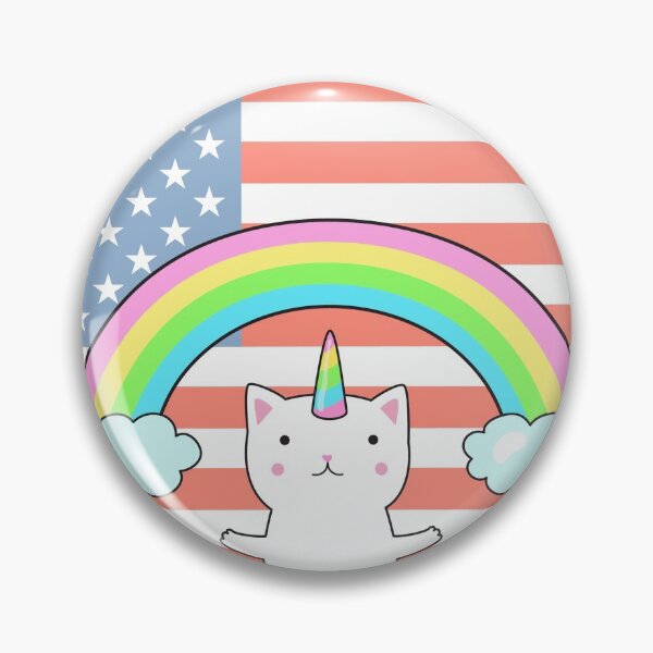 Item preview, American Flag cat Unicorn stars rainbow American independence designed and sold by RJuliya.