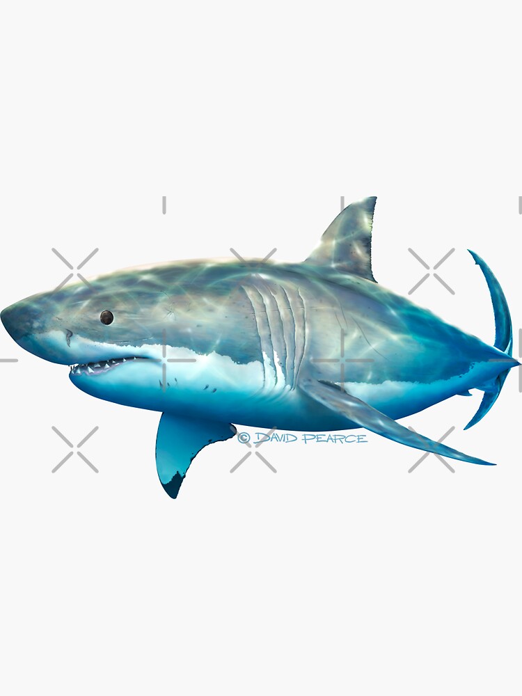 White Shark Stickers Redbubble - sharks are taking over roblox sharknado eats us roblox