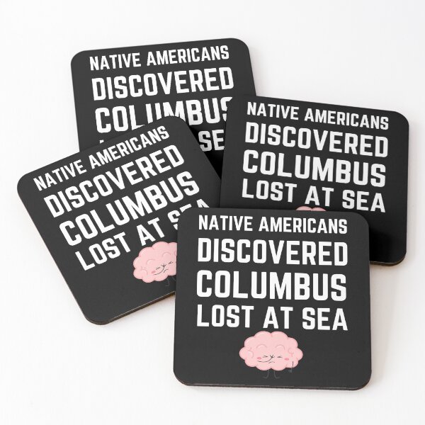 Item preview, Native Americans Discovered Columbus Lost At Sea cool gift for Columbus day with a funny brain facepalm designed and sold by chorche-design.
