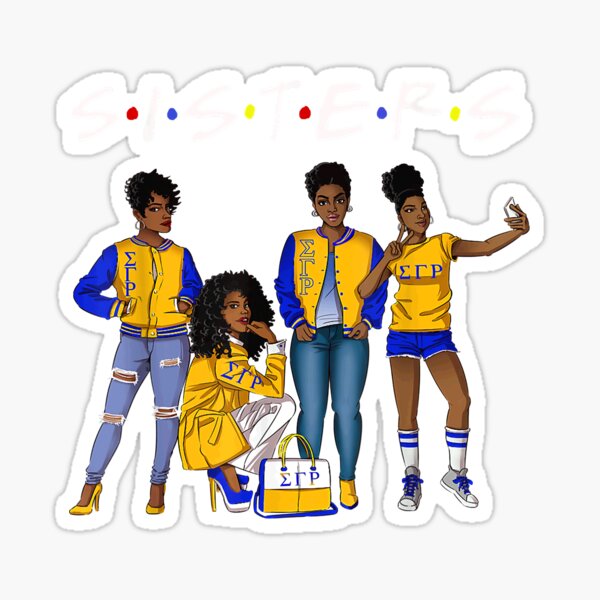 Aperçu de l'œuvre Sigma Afro Girl Friends Gamma Sisters Rho SGR créée et vendue par WilliamsonTate.
