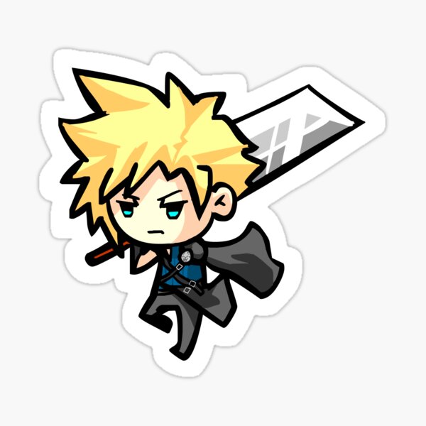 Chibi Cloud Strife Sticker By Timtam13 Redbubble