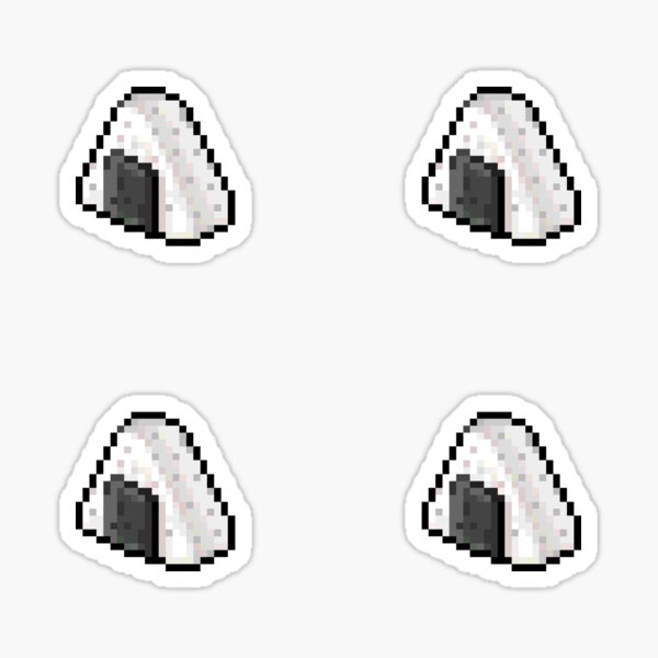 Pixel Onigiri Sushi Rice Ball Set Sticker