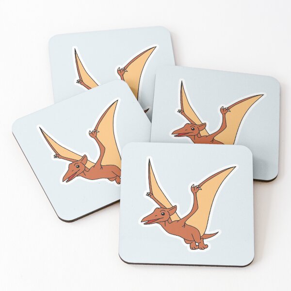 Item preview, Pterodactyl dinosaur flying cartoon drawing designed and sold by happypapertime.