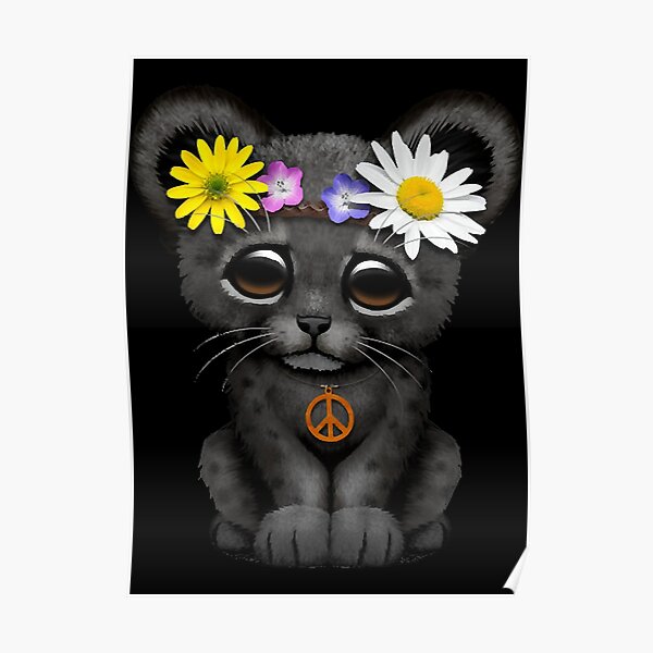 Art Mural Sur Le Theme Cute Black Panther Cub Redbubble