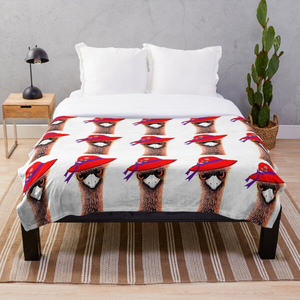 Rosie the Quirky Emu Throw Blanket