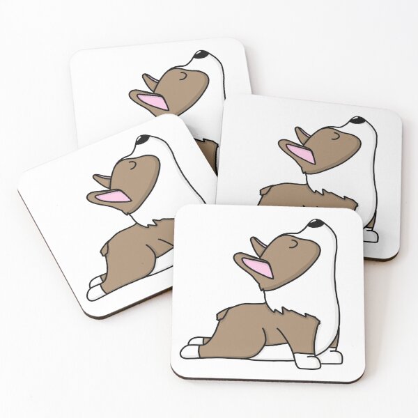 Item preview, Brown Pembroke Welsh Corgi Dog - Big stretch yoga pose designed and sold by Stationarystuff.