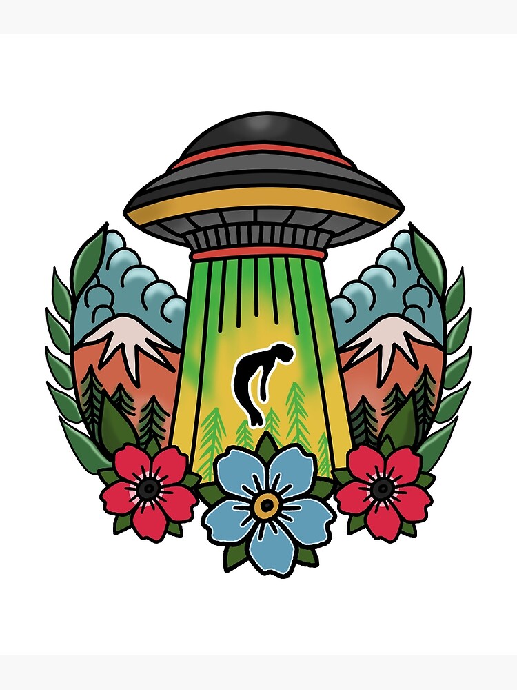 UFO Tattoo Designs: Images of Simple & Traditional Flash — CHELSIDERMY |  Oddities, bones, art, and taxidermy!