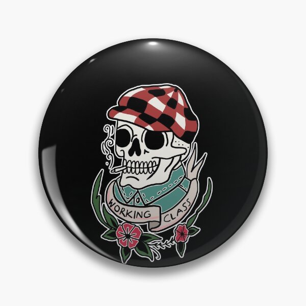 Artikelvorschau, Tattoo Art Smoking Skull Working Class handgezeichnet entworfen und verkauft von Mesyo.