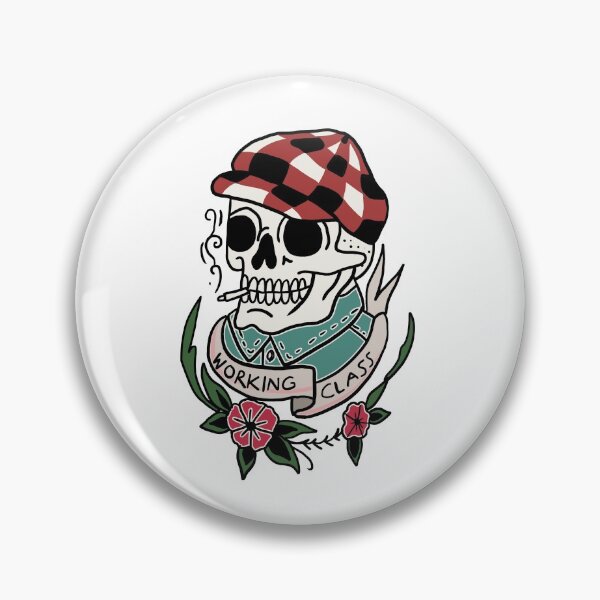 Artikelvorschau, Tattoo Art Smoking Skull Working Class handgezeichnet entworfen und verkauft von Mesyo.