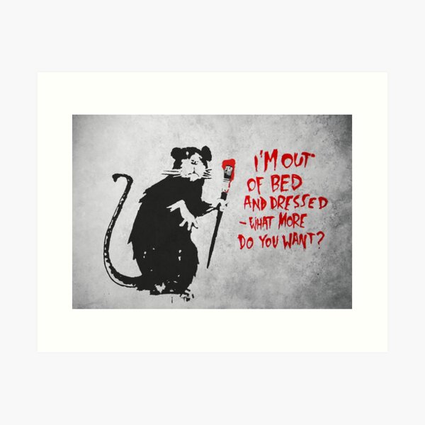 BANKSY | Out Of Bed Rat Art Print