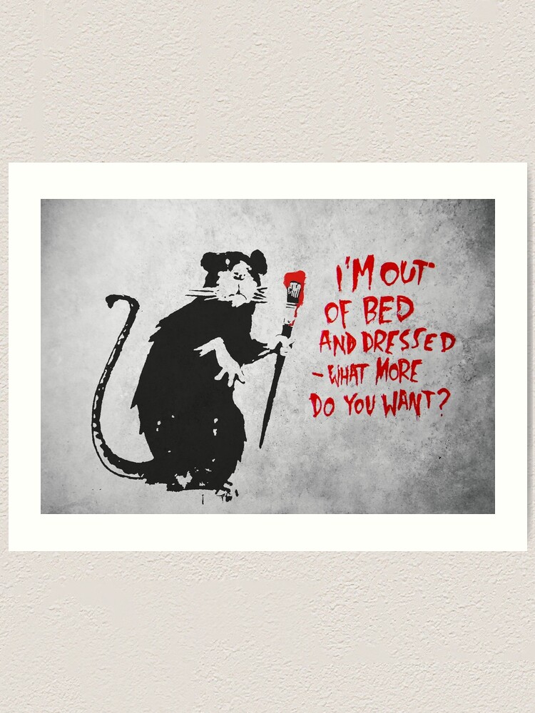 BANKSY, Out Of Bed Rat Art Print for Sale by WE-ARE-BANKSY