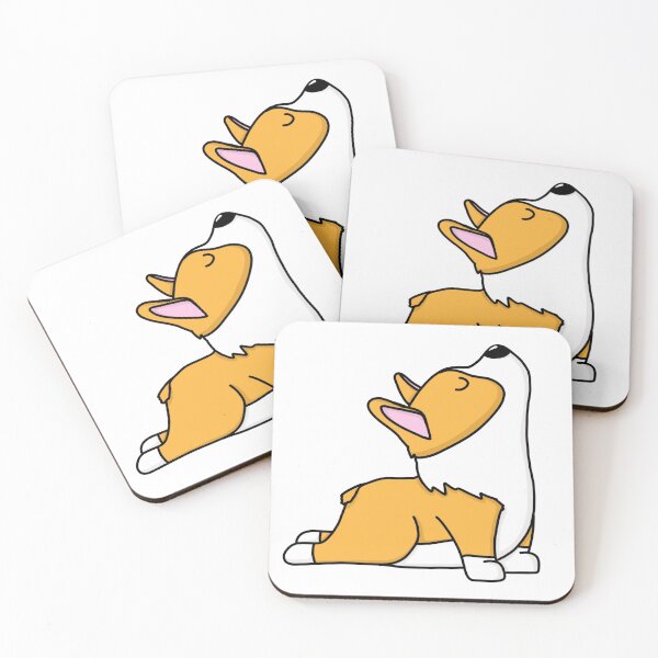 Item preview, Red/Orange Pembroke Welsh Corgi Dog - Big stretch yoga pose designed and sold by Stationarystuff.