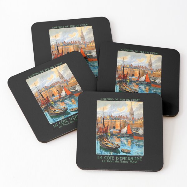 Item preview, Vintage Travel Poster France Le Port de Saint Malo  designed and sold by RojanVisorf.