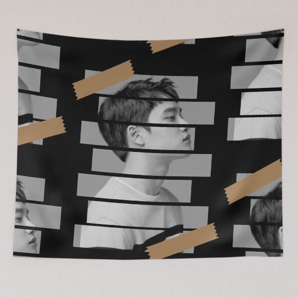 Item preview, Do Kyung Soo EXO DO Korean Kpop Monochrome Stripe Design designed and sold by Piosenka Art.