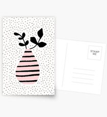 Pink Stripes and Branches Postcards