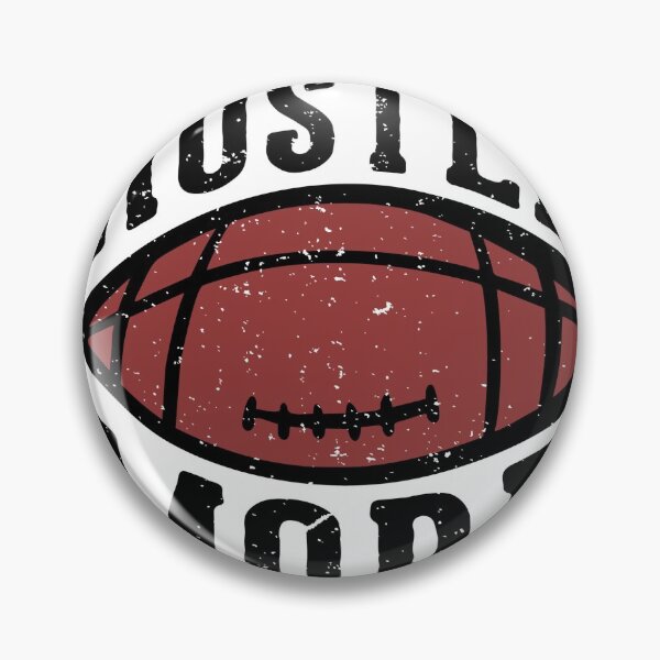 Item preview, T-shirt Design Hustle More with Football Rugby Ball Vintage Illustration designed and sold by Peekonet.