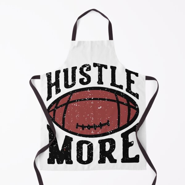 Item preview, T-shirt Design Hustle More with Football Rugby Ball Vintage Illustration designed and sold by Peekonet.