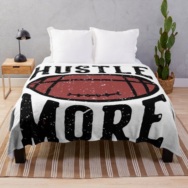 Item preview, T-shirt Design Hustle More with Football Rugby Ball Vintage Illustration designed and sold by Peekonet.