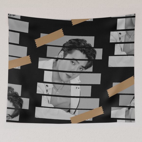 Item preview, Oh Sehun EXO Sehun Korean Kpop Monochrome Stripe Design designed and sold by Piosenka Art.