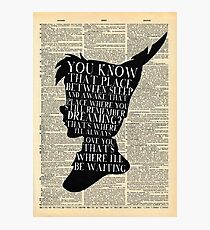 Peter Pan Vintage Dictionary Page Style -- That Place Photographic Print