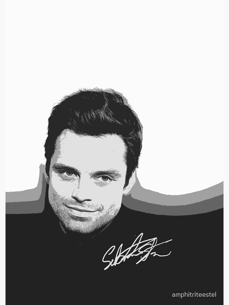 "Sebastian Stan B&W Cutouts W/Signature" Art Print By Amphitriteestel ...