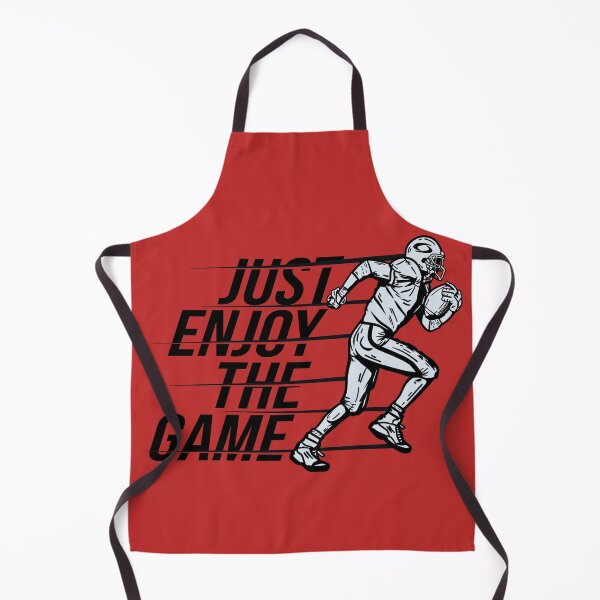 Item preview, T-shirt Design Just Enjoy Game with Football Player Holding Rugby Ball When Running Vintage Illustration designed and sold by Peekonet.