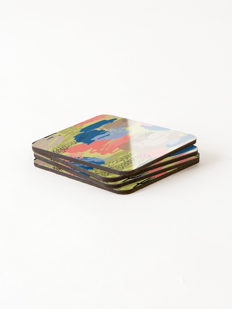 Thumbnail 4 of 5, Coasters (Set of 4), Abstract Colorful Design designed and sold by Dream Bloom Gallery.