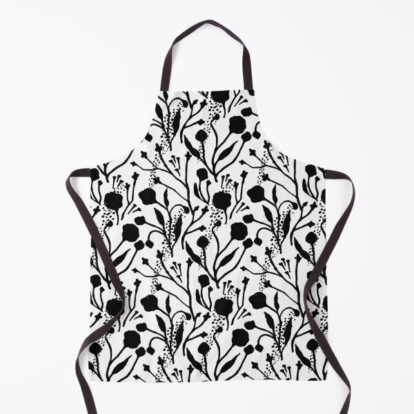 Item preview, Black Floral Pattern with White Backdrop designed and sold by Dream Bloom Gallery.
