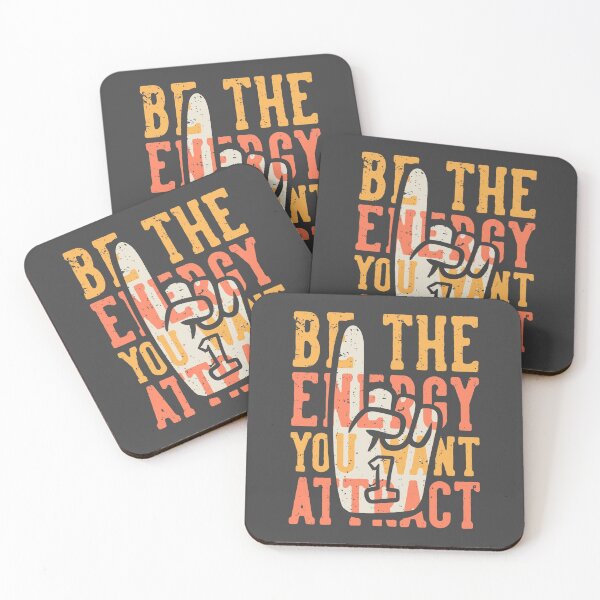 Item preview, T-shirt Design Slogan Typography Be Energy You Want Attract with Number One Cheering Gloves Vintage Illustration designed and sold by Peekonet.