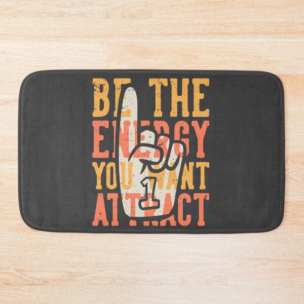 Item preview, T-shirt Design Slogan Typography Be Energy You Want Attract with Number One Cheering Gloves Vintage Illustration designed and sold by Peekonet.