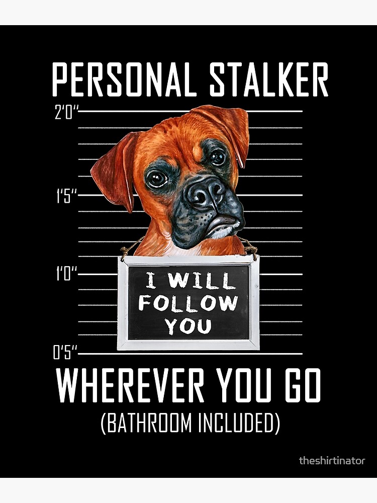 "Boxer Dog Personal Stalker I Will Follow You Mugshot Jail" Art Print