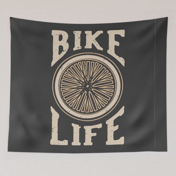 Item preview, T-shirt Design Slogan Typography Bike Life with Bicycle Wheels Vintage Illustration designed and sold by Peekonet.