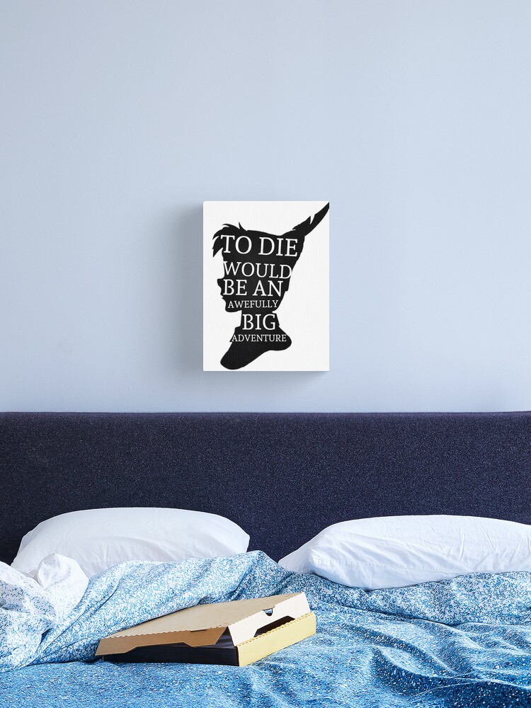 Canvas Print, Peter Pan Quote Silhouette -- Big Adventure designed and sold by Alyssa  Clark