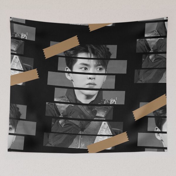 Item preview, Wu YiFan EXO Kris Wu Korean Kpop Monochrome Stripe Design designed and sold by Piosenka Art.