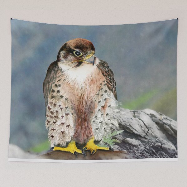 Item preview, Lanner Falcon Bird Watercolor Painting Artwork designed and sold by Alison Langridge.